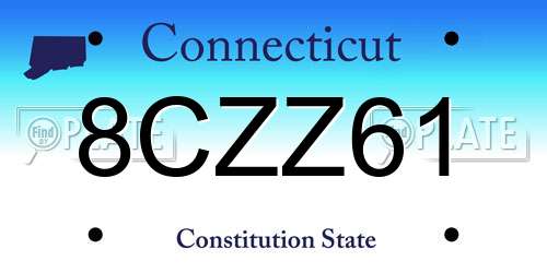 8CZZ61 Connecticut License Plate