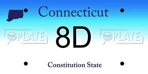 8D Connecticut License Plate