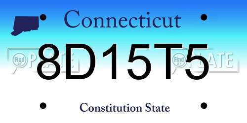 8D15T5 Connecticut License Plate
