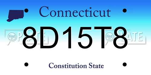 8D15T8 Connecticut License Plate