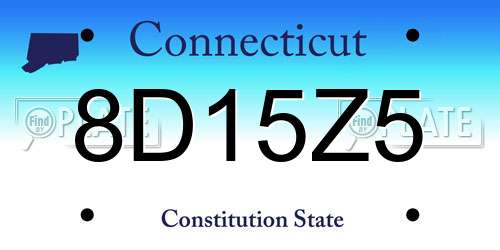 8D15Z5 Connecticut License Plate