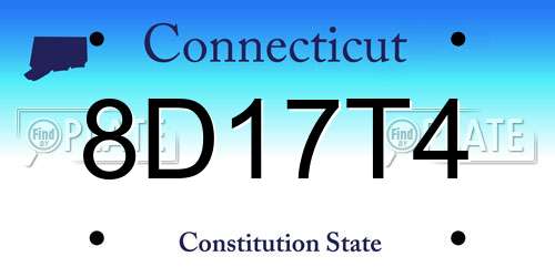 8D17T4 Connecticut License Plate