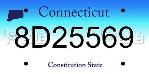 8D25569 Connecticut License Plate