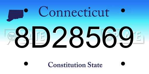 8D28569 Connecticut License Plate