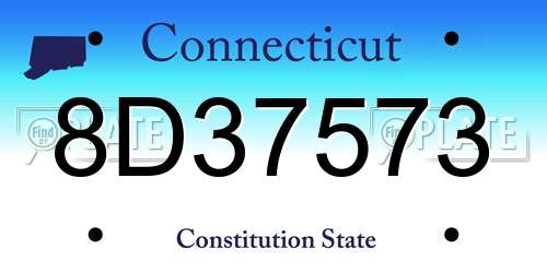 8D37573 Connecticut License Plate