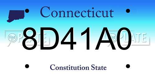 8D41A0 Connecticut License Plate