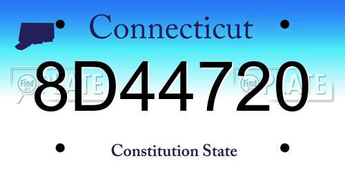8D44720 Connecticut License Plate