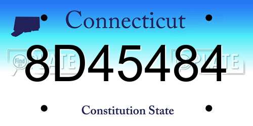 8D45484 Connecticut License Plate