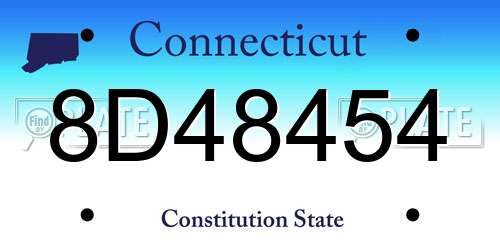 8D48454 Connecticut License Plate