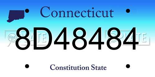 8D48484 Connecticut License Plate