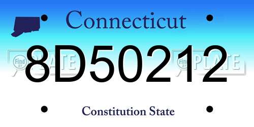 8D50212 Connecticut License Plate