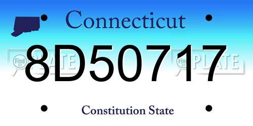 8D50717 Connecticut License Plate