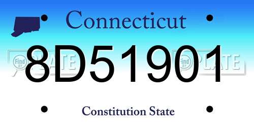 8D51901 Connecticut License Plate