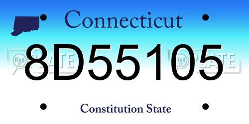 8D55105 Connecticut License Plate
