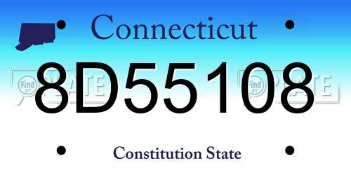 8D55108 Connecticut License Plate