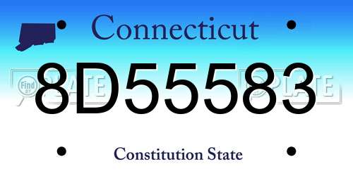 8D55583 Connecticut License Plate
