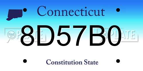 8D57B0 Connecticut License Plate