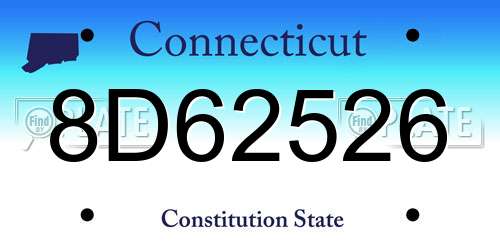 8D62526 Connecticut License Plate