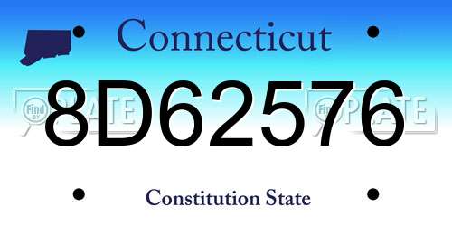 8D62576 Connecticut License Plate