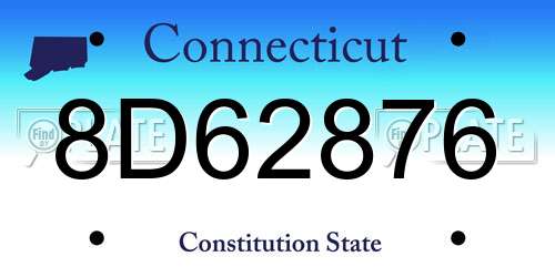 8D62876 Connecticut License Plate