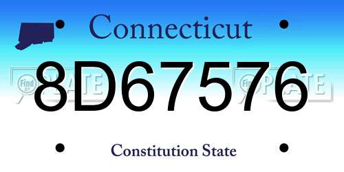 8D67576 Connecticut License Plate