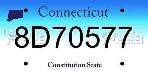 8D70577 Connecticut License Plate