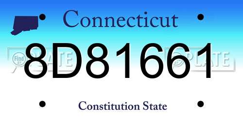 8D81661 Connecticut License Plate