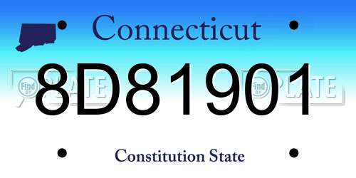 8D81901 Connecticut License Plate