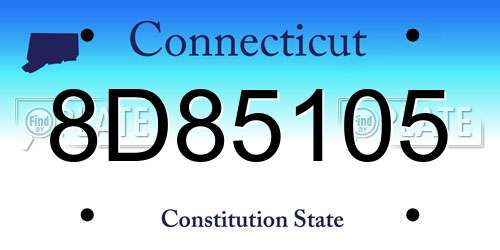 8D85105 Connecticut License Plate
