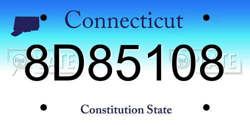 8D85108 Connecticut License Plate