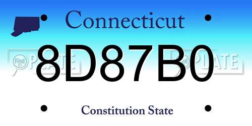 8D87B0 Connecticut License Plate