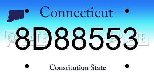 8D88553 Connecticut License Plate