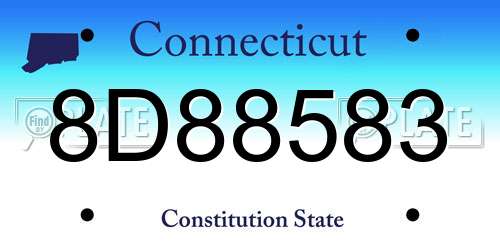 8D88583 Connecticut License Plate