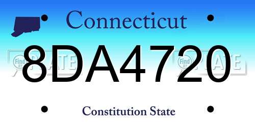 8DA4720 Connecticut License Plate