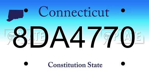 8DA4770 Connecticut License Plate