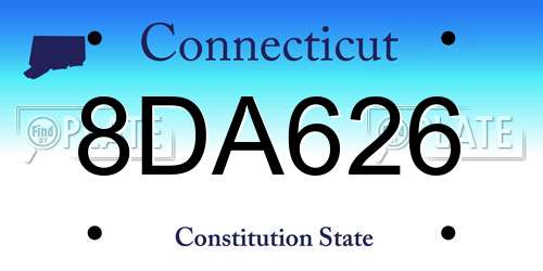 8DA626 Connecticut License Plate