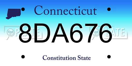 8DA676 Connecticut License Plate