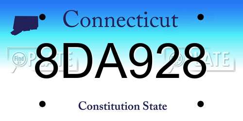 8DA928 Connecticut License Plate