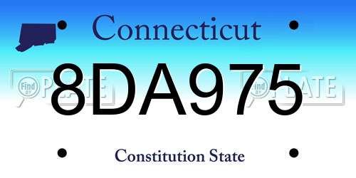 8DA975 Connecticut License Plate