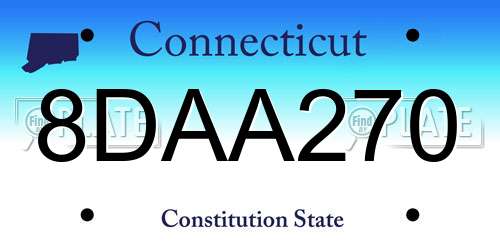 8DAA270 Connecticut License Plate