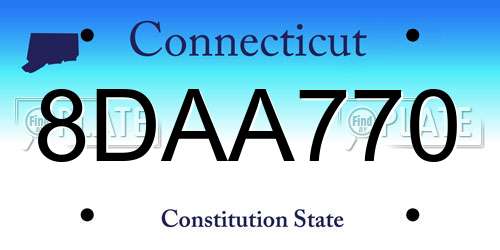 8DAA770 Connecticut License Plate
