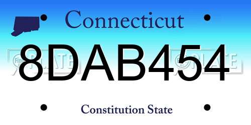8DAB454 Connecticut License Plate