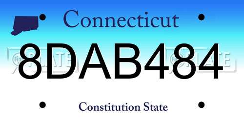 8DAB484 Connecticut License Plate