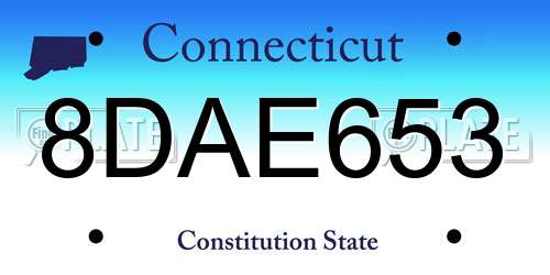 8DAE653 Connecticut License Plate