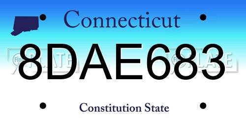 8DAE683 Connecticut License Plate