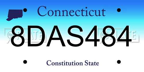8DAS484 Connecticut License Plate