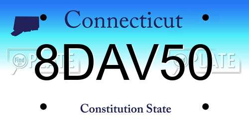 8DAV50 Connecticut License Plate