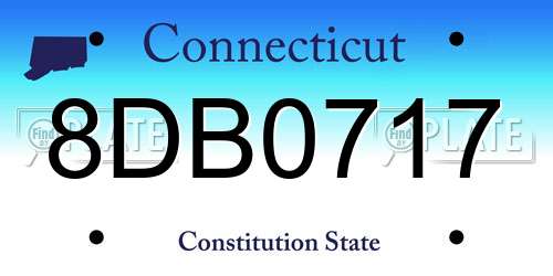 8DB0717 Connecticut License Plate