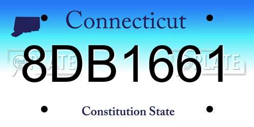 8DB1661 Connecticut License Plate