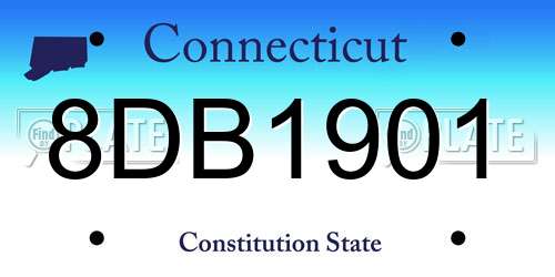 8DB1901 Connecticut License Plate